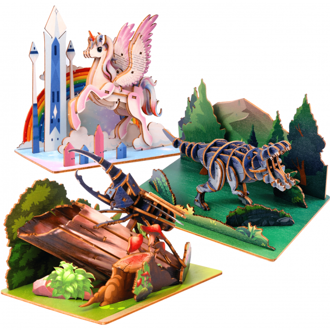 Images and photos of Fantasy Trio 3D Puzzle Kit. ESC WELT.