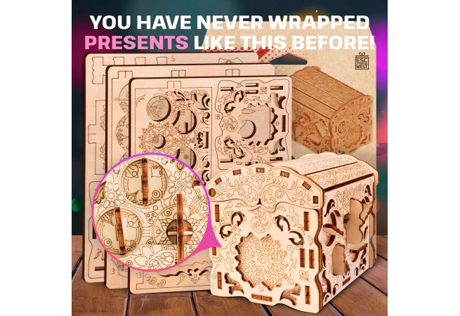 Buy Wooden Secret TREASURE BOX, 3D PUZZLE KIT FOR SELF-ASSEMBLY