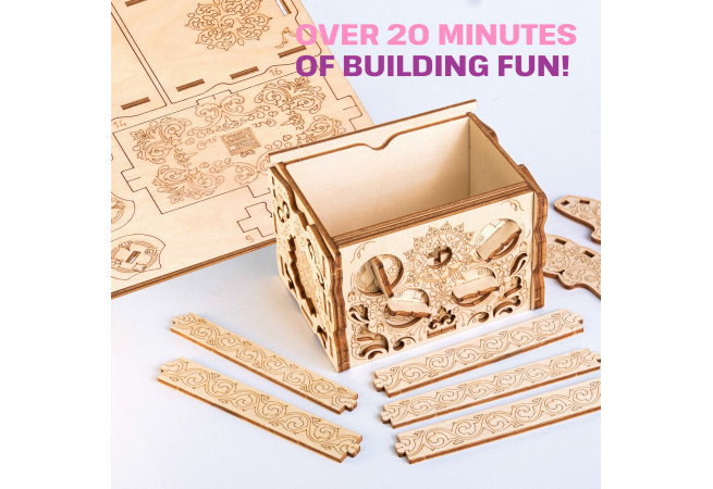 Buy Wooden Secret TREASURE BOX, 3D PUZZLE KIT FOR SELF-ASSEMBLY