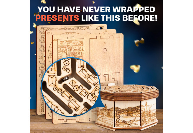 Buy Wooden Secret MAZE BOX, 3D PUZZLE KIT FOR SELF-ASSEMBLY - £29