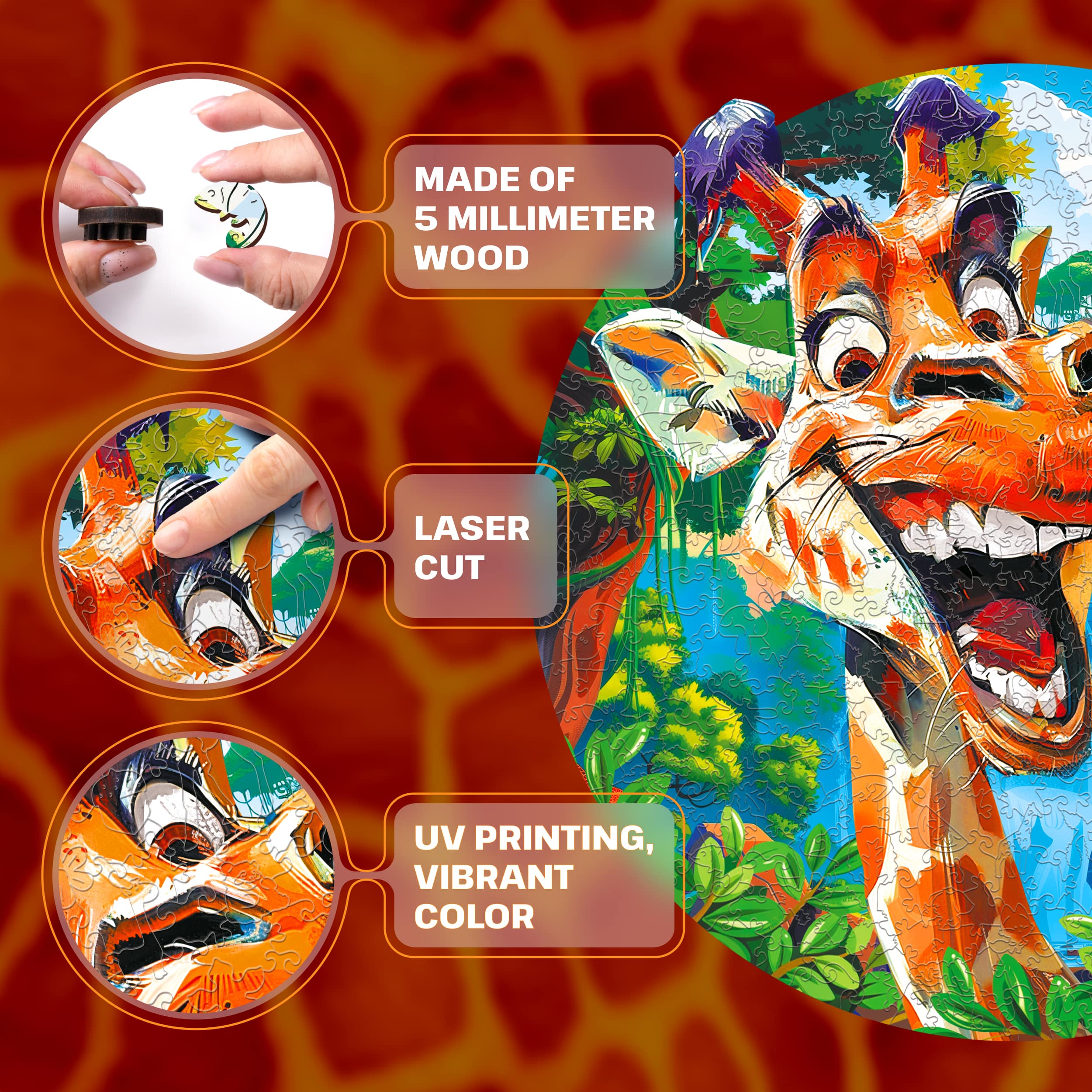 Images and photos of Funny Giraffe Puzzle 300 pieces. ESC WELT.