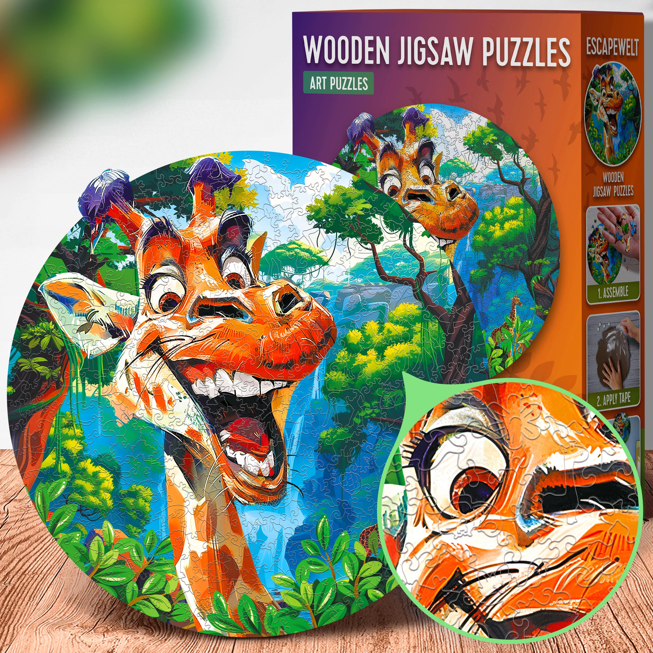 Images and photos of Funny Giraffe Puzzle 300 pieces. ESC WELT.