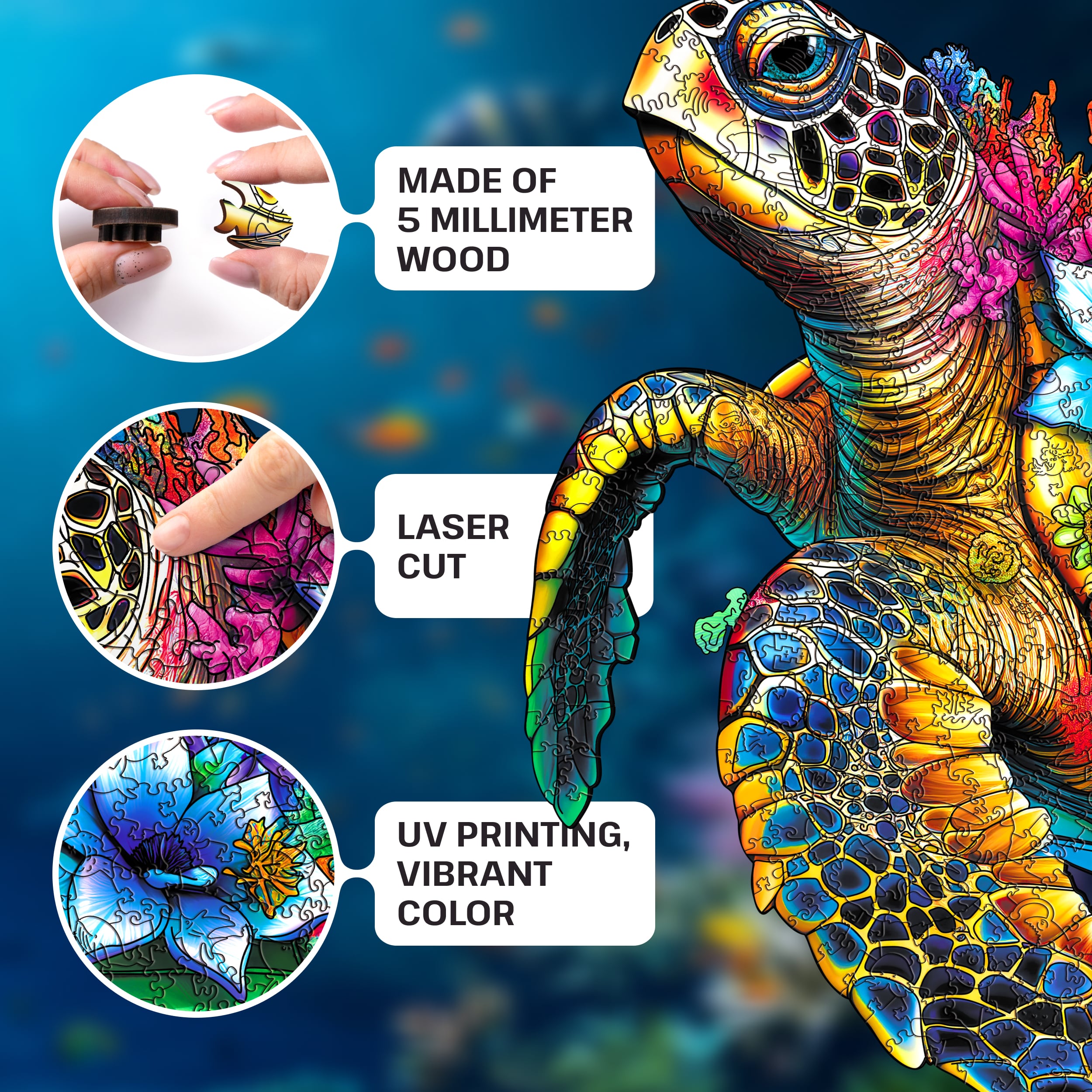 Images and photos of Turtle puzzle 500 pieces. ESC WELT.
